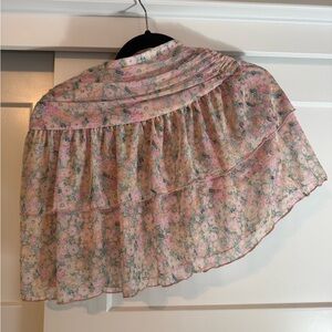 Pink Lily Sheet Tiered Floral Skort/Skirt